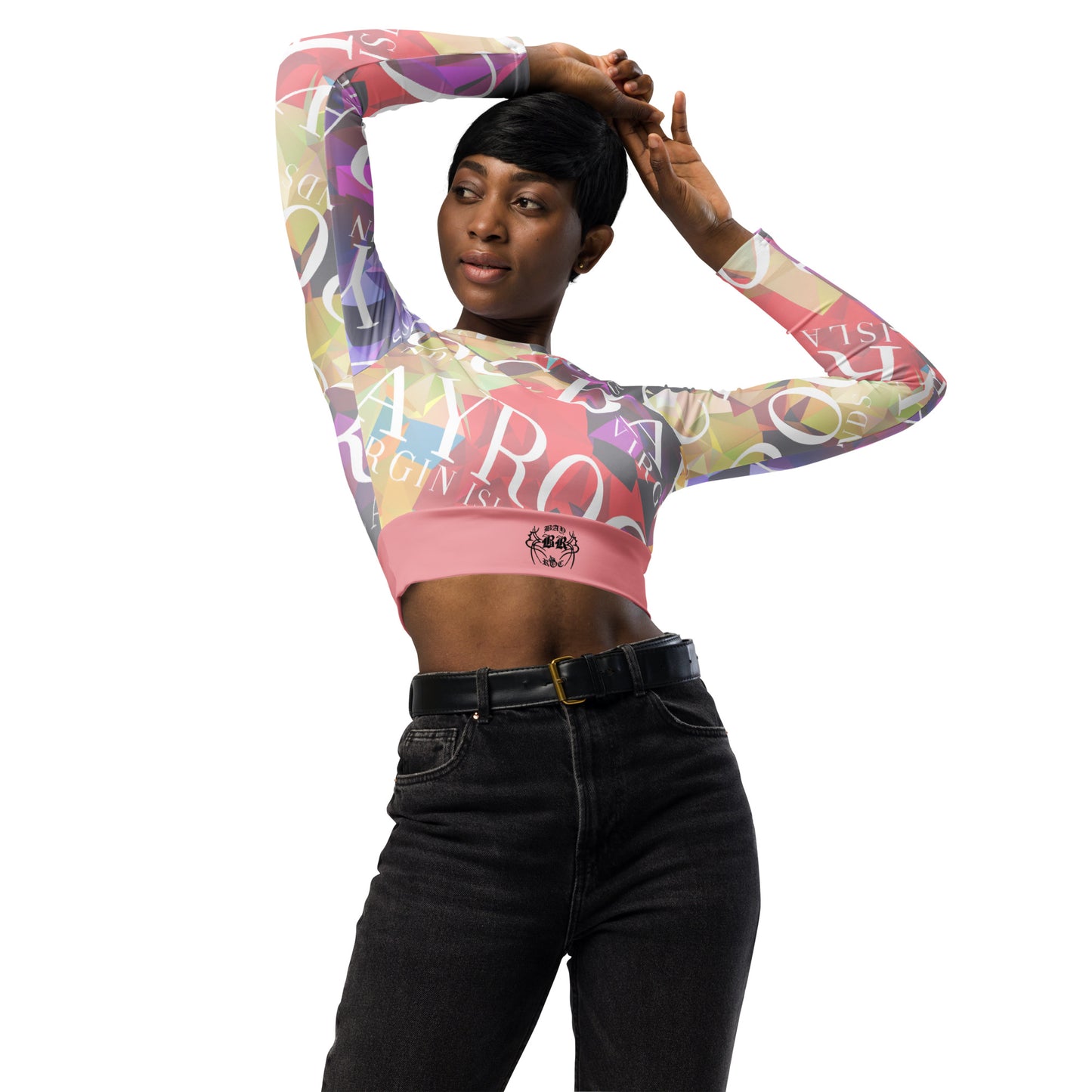 Pastel long-sleeve crop top
