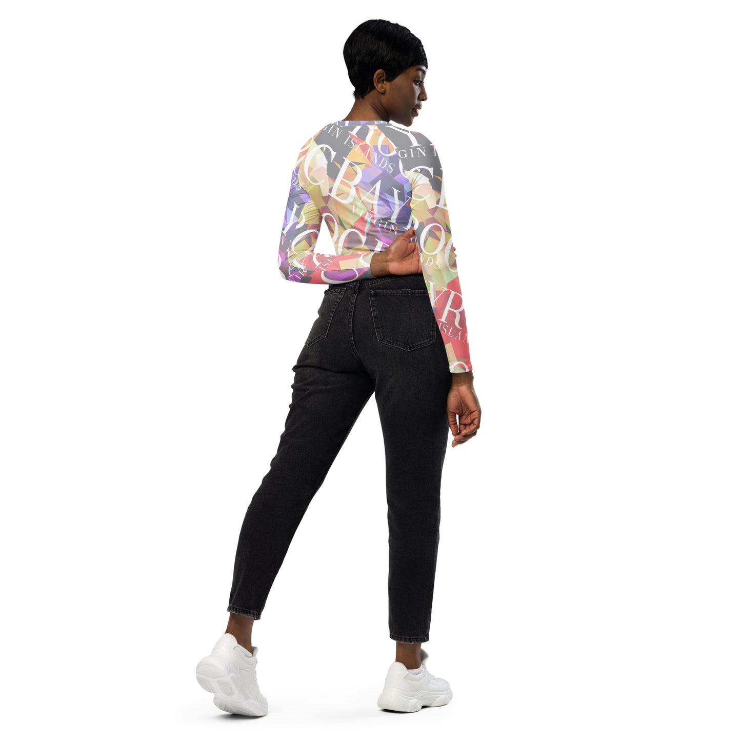Pastel long-sleeve crop top