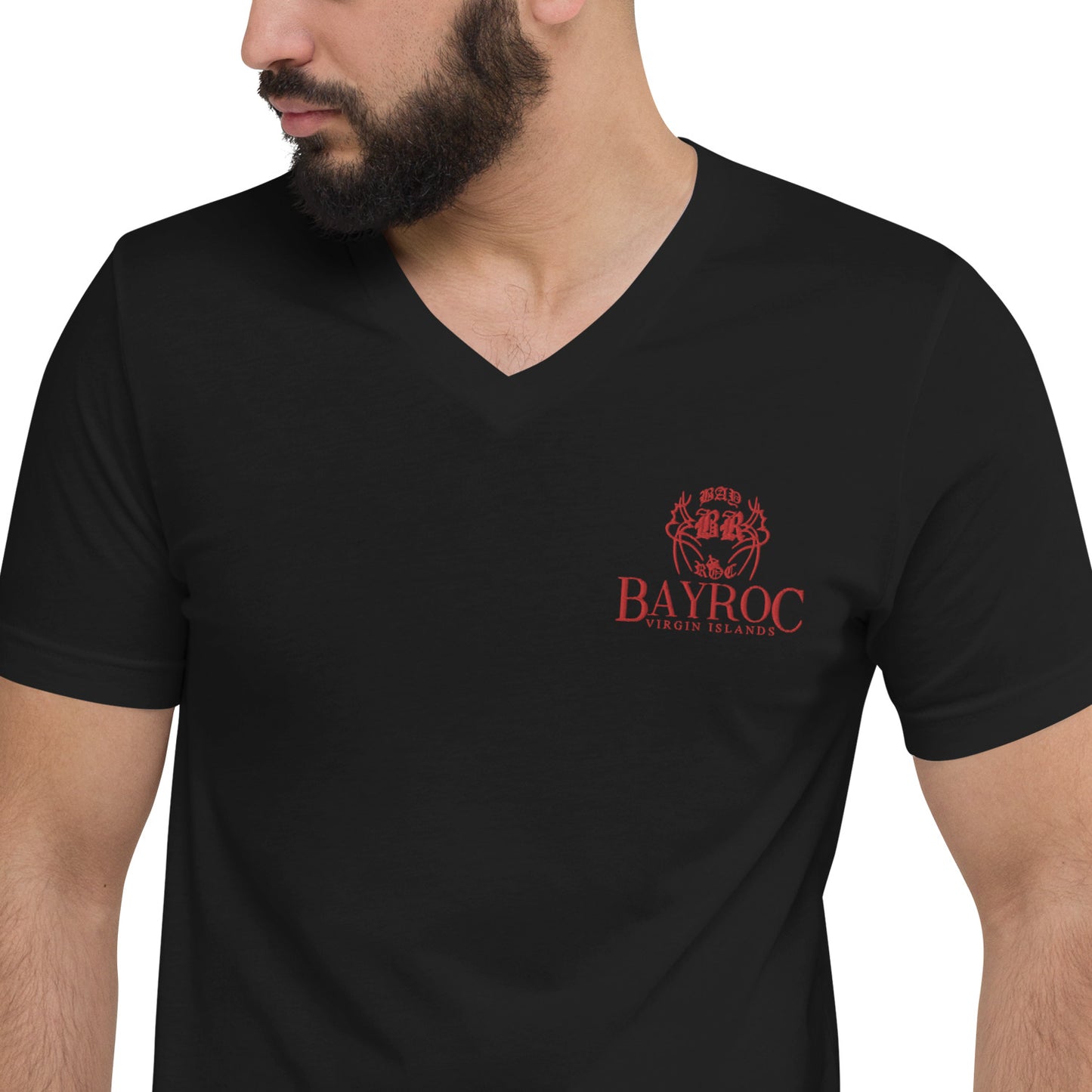 Embroidery V-Neck T-Shirt