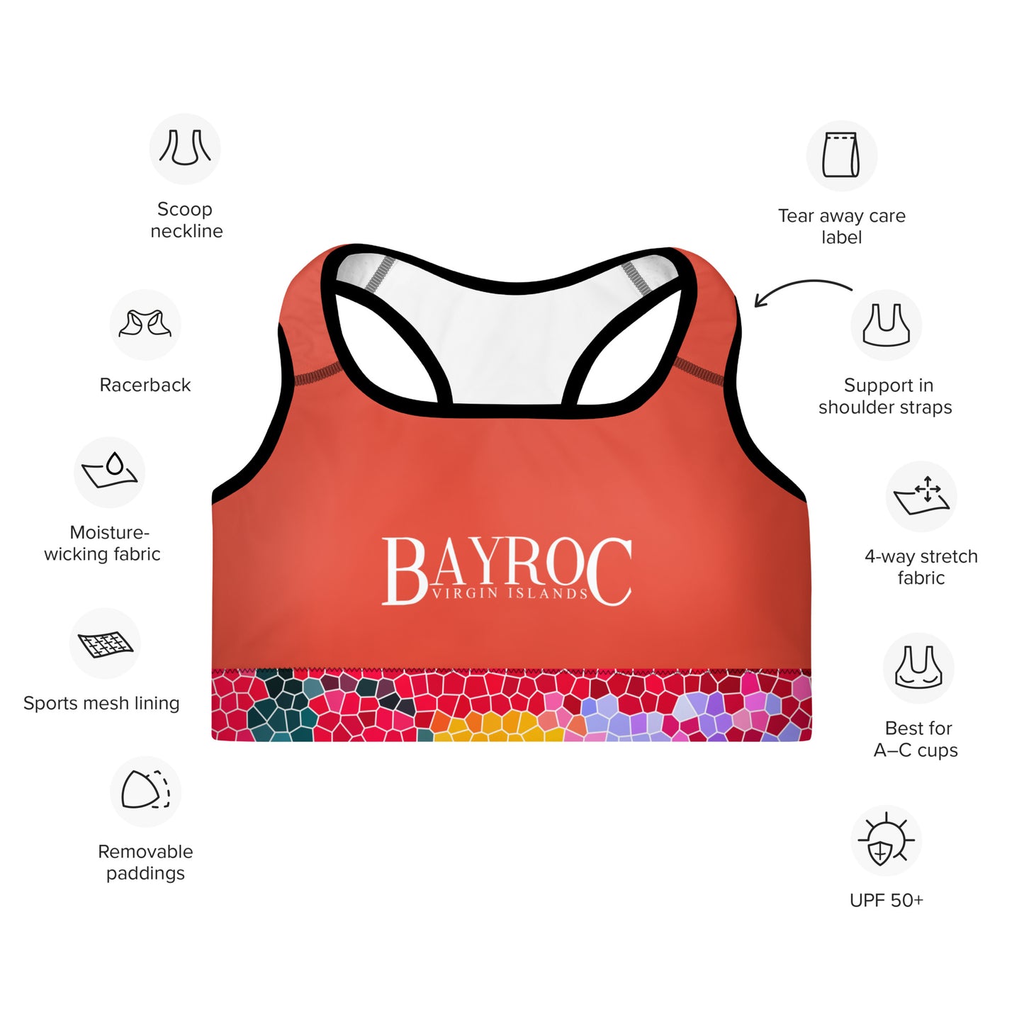 Gaudi Red Padded Sports Bra